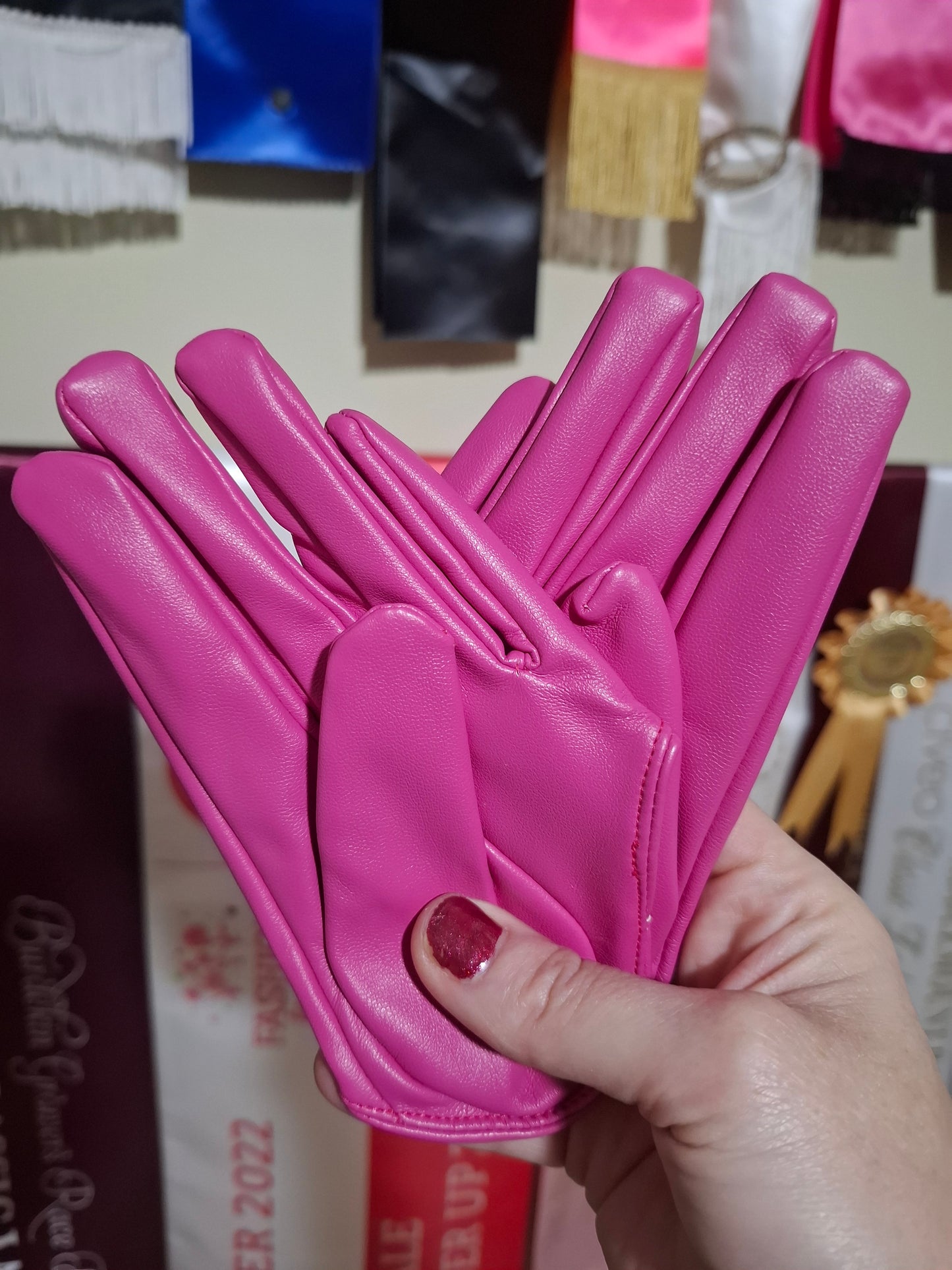 HALF PALM GLOVES (FAUX LEATHER) - 28 colours available