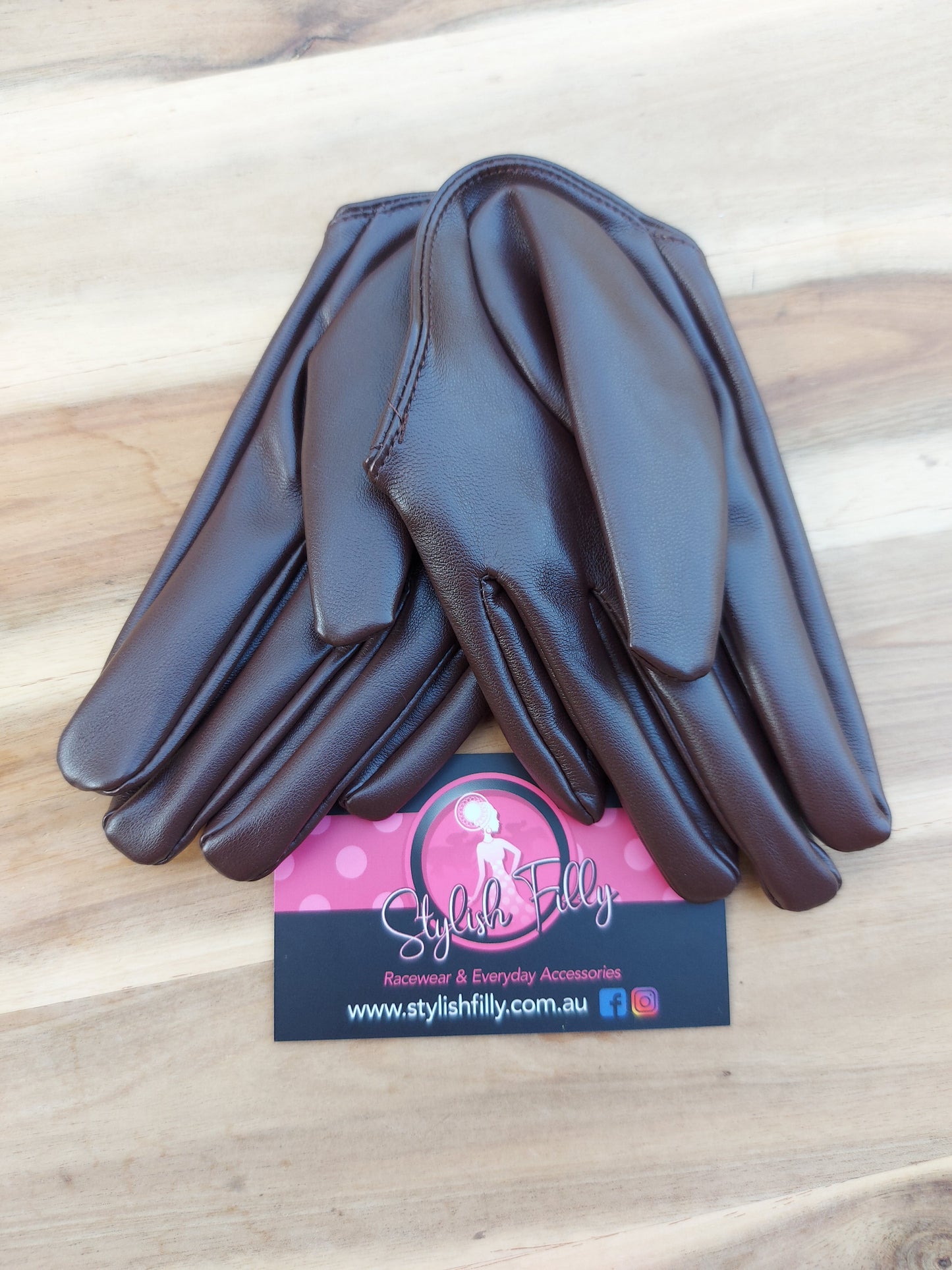 HALF PALM GLOVES (FAUX LEATHER) - 28 colours available