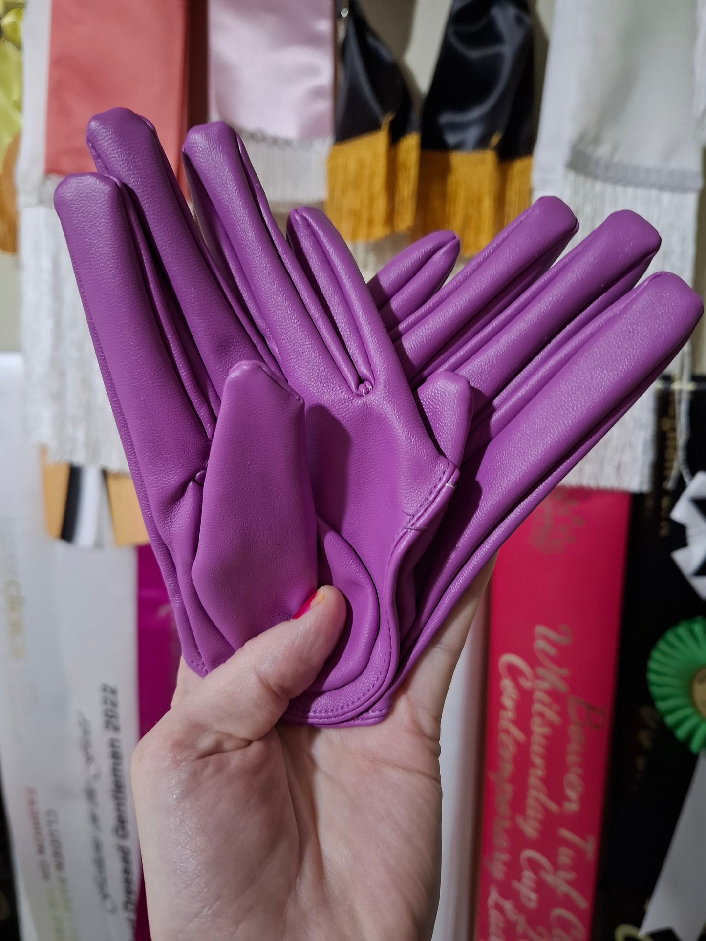 HALF PALM GLOVES (FAUX LEATHER) - 28 colours available