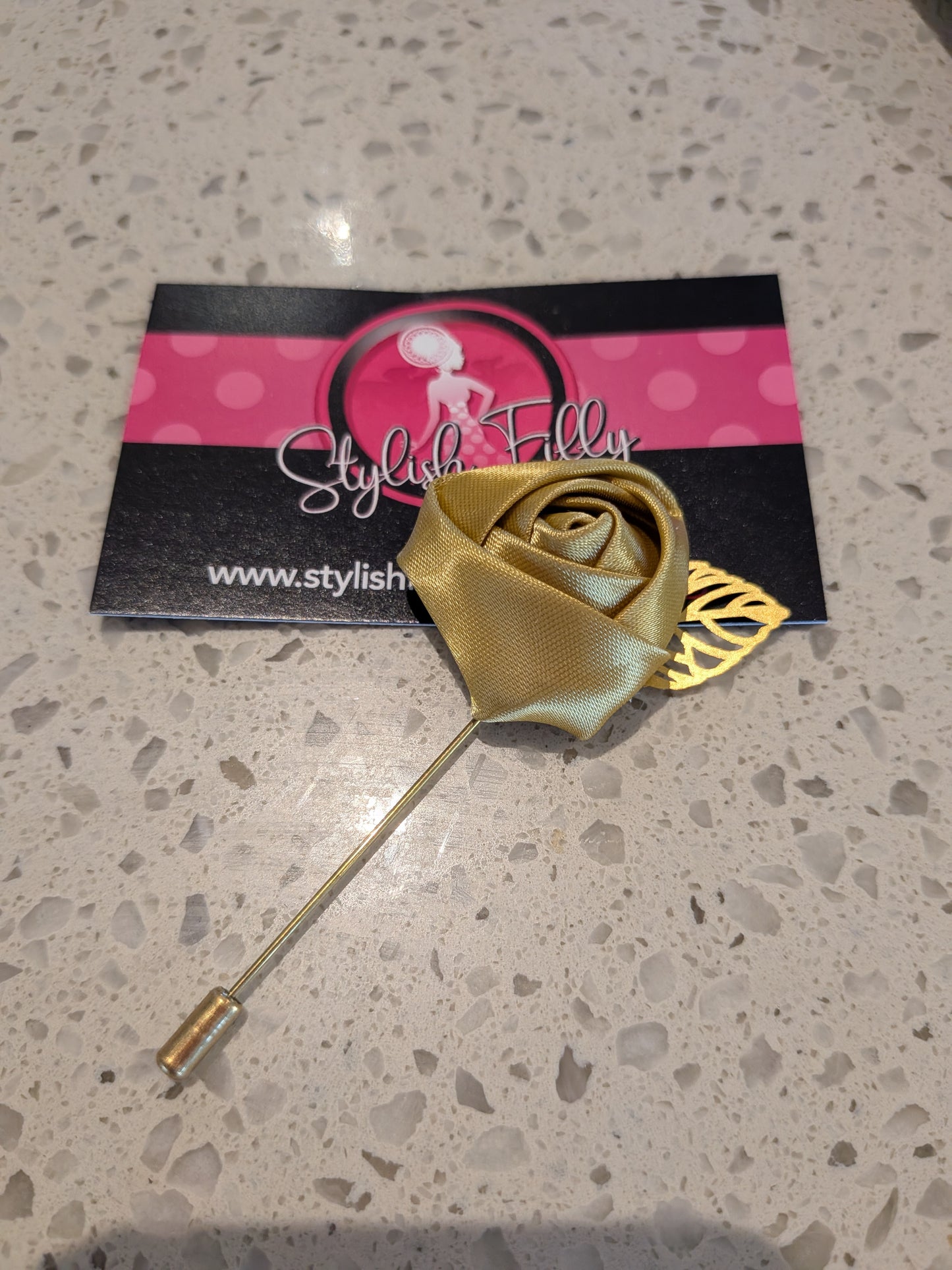 SATIN ROSE LAPEL PIN - other colours available