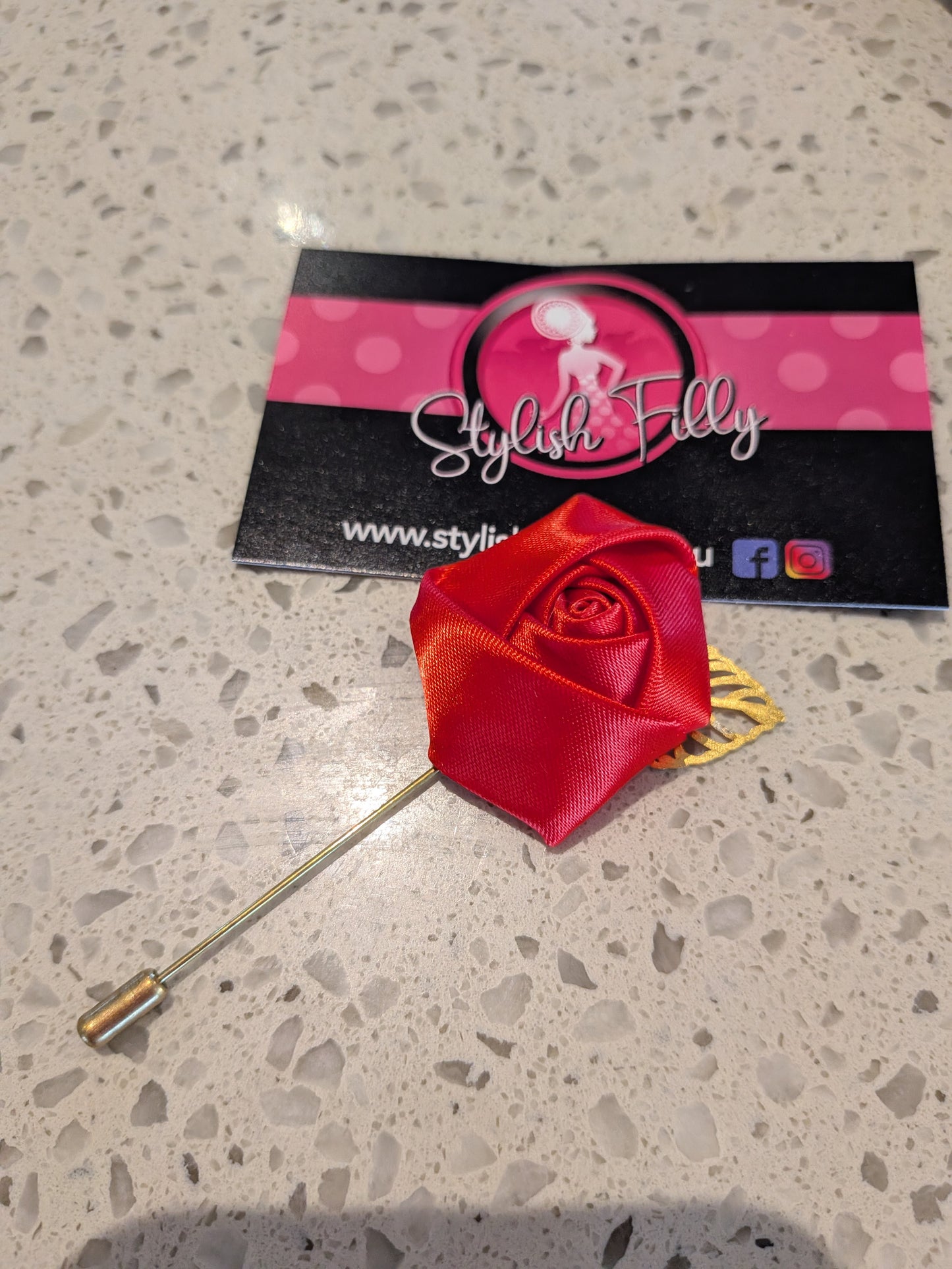 SATIN ROSE LAPEL PIN - other colours available