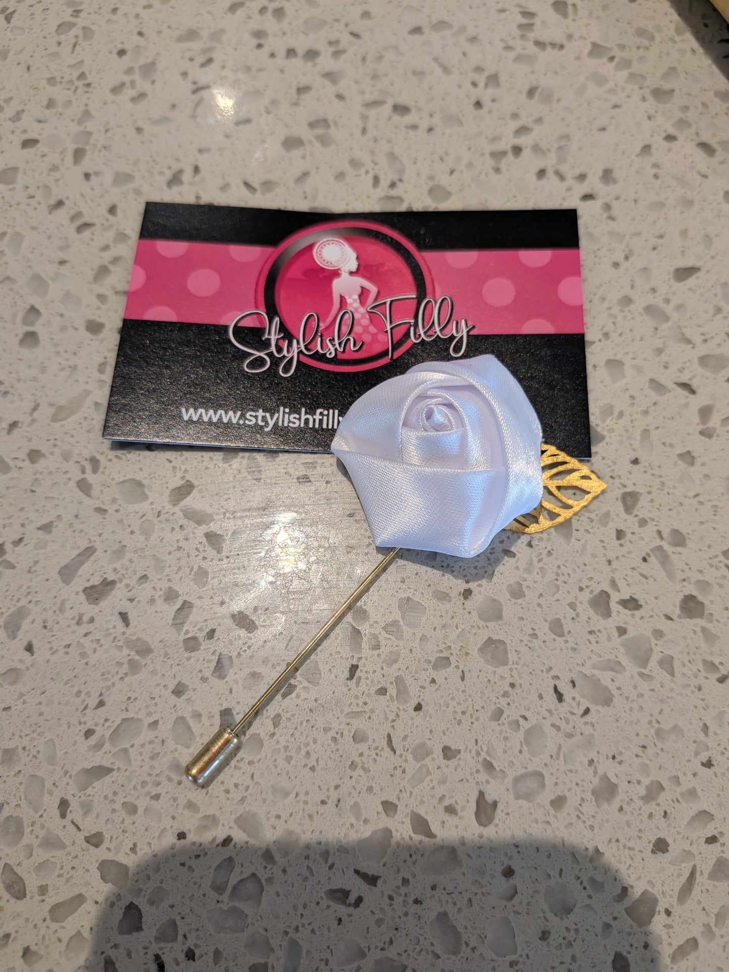SATIN ROSE LAPEL PIN - other colours available