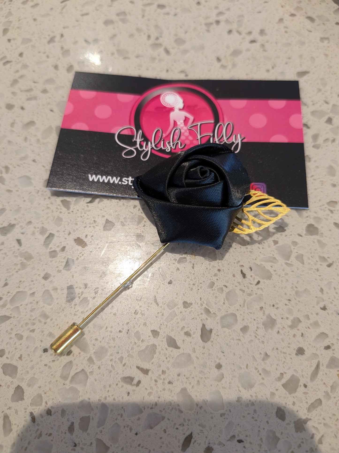 SATIN ROSE LAPEL PIN - other colours available