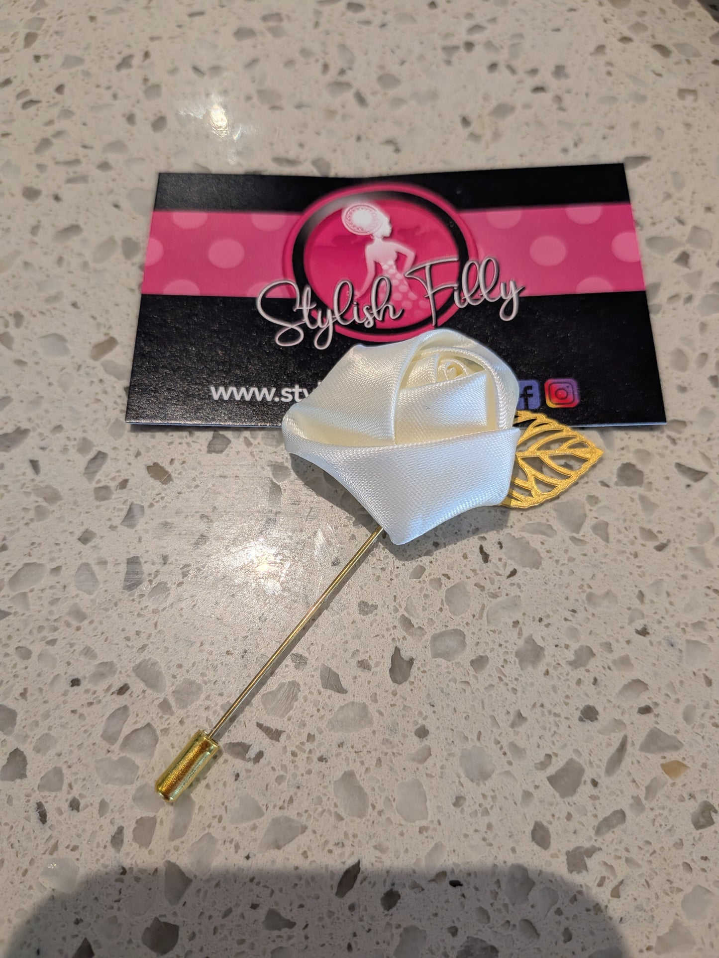 SATIN ROSE LAPEL PIN - other colours available