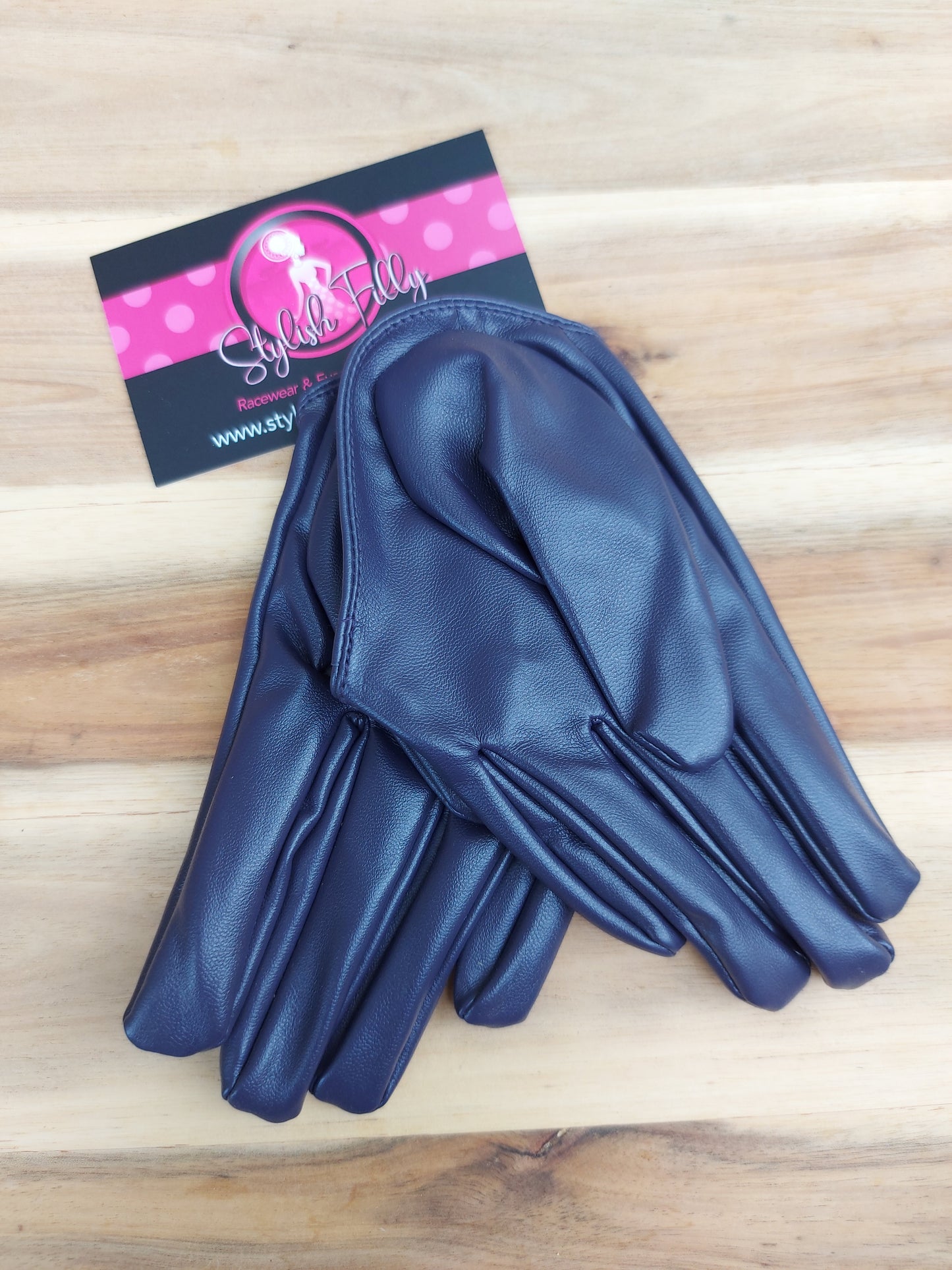 HALF PALM GLOVES (FAUX LEATHER) - 28 colours available