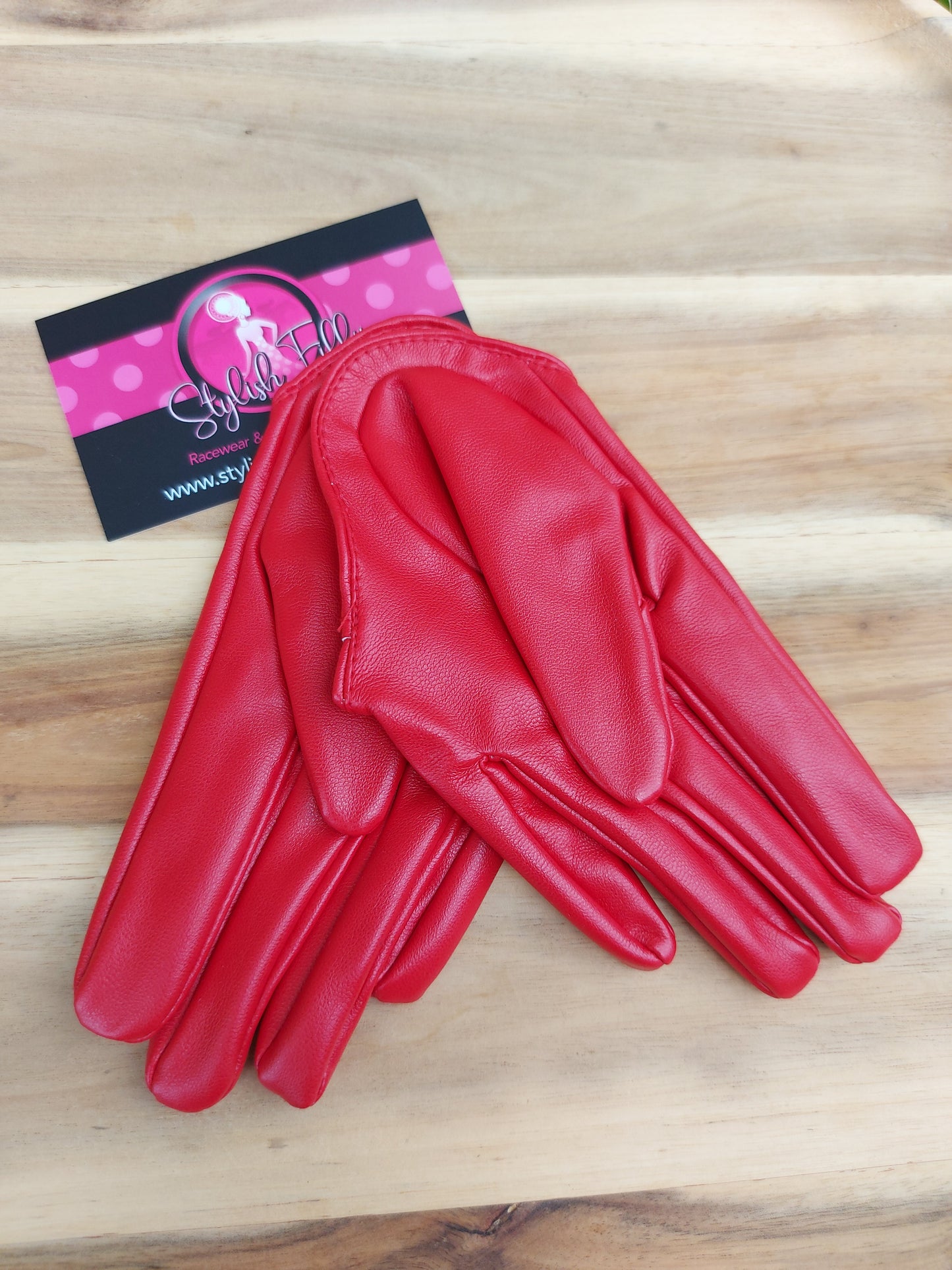 HALF PALM GLOVES (FAUX LEATHER) - 28 colours available