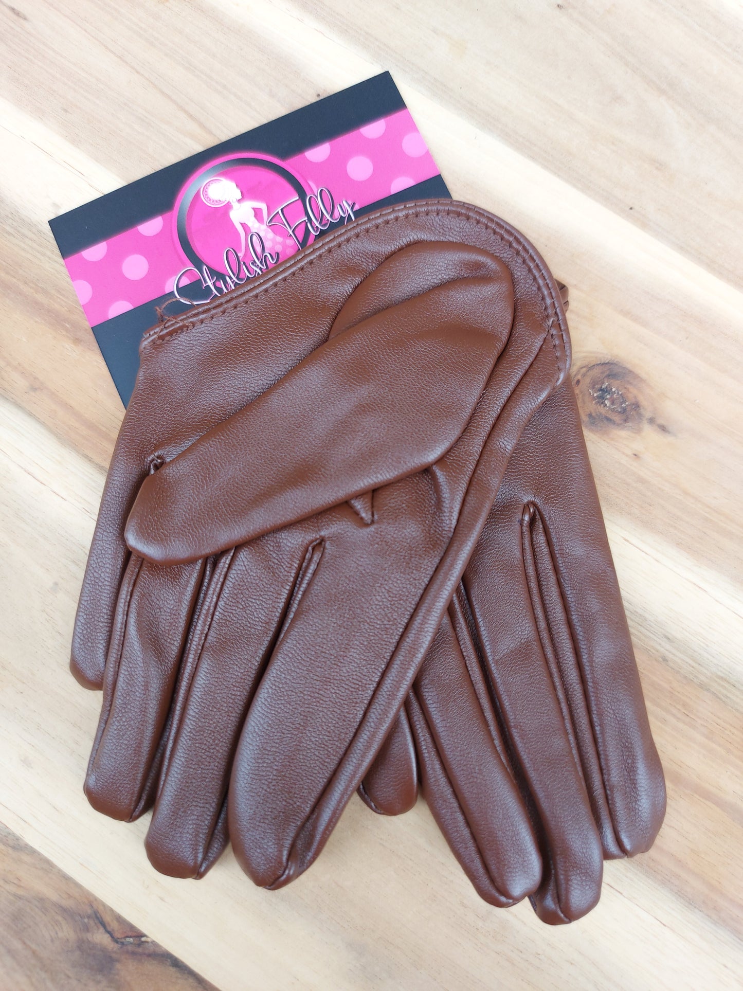 HALF PALM GLOVES (FAUX LEATHER) - 28 colours available