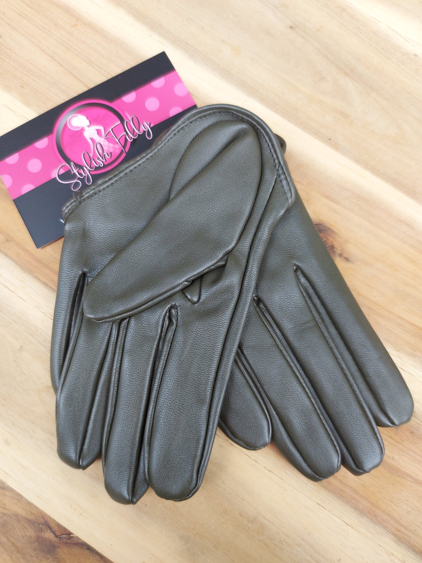 HALF PALM GLOVES (FAUX LEATHER) - 28 colours available