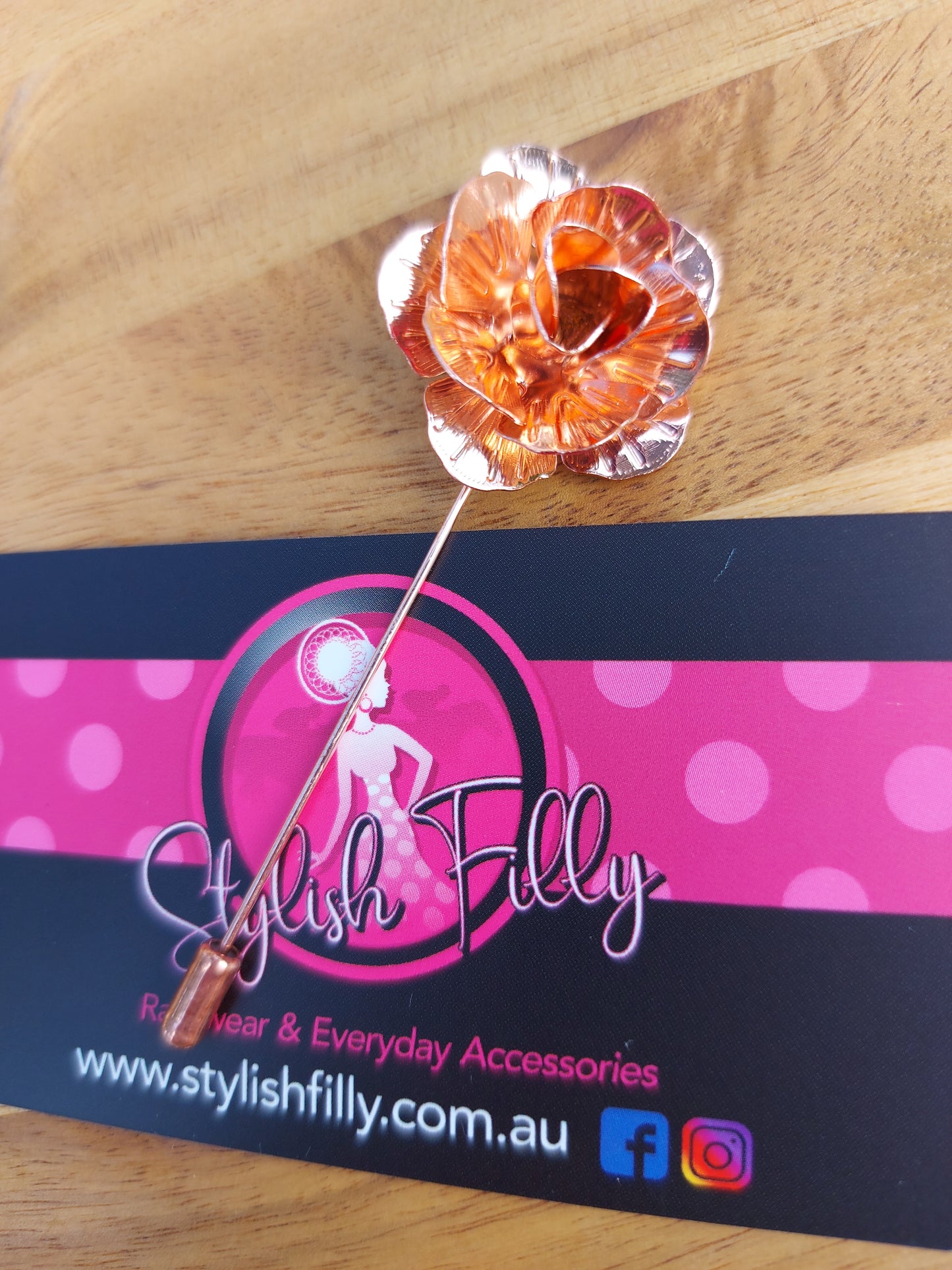 METAL FLOWER LAPEL PINS - other colours available