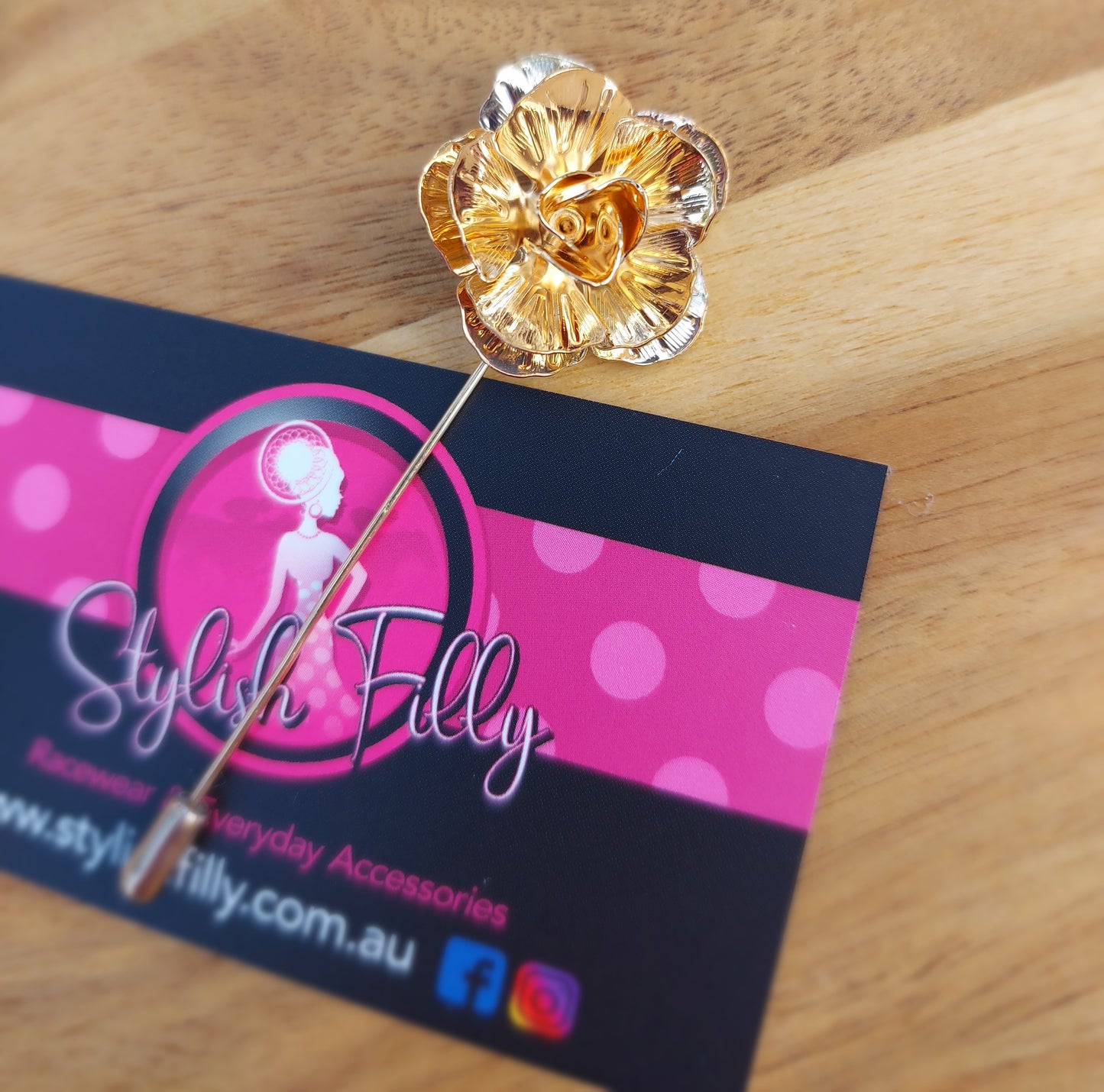 METAL FLOWER LAPEL PINS - other colours available